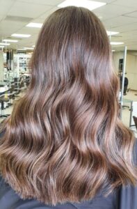 Rich brunette hair colour at Bellissimo Hair Salon, Galway